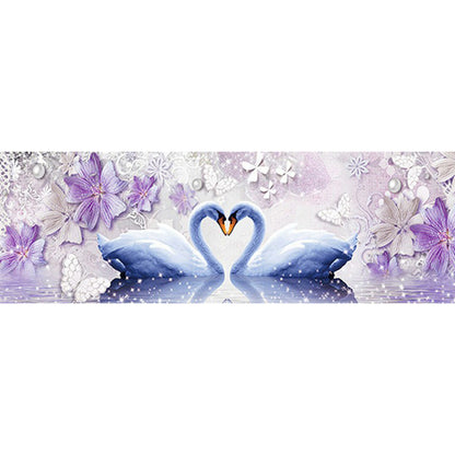 Swan Love - Full Round Drill Diamond Painting 80*30CM