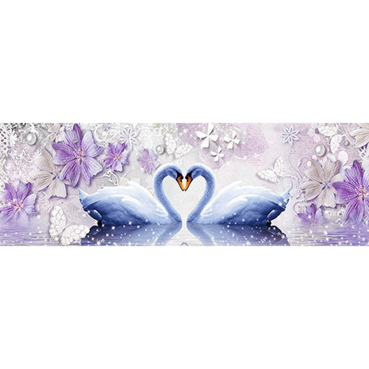 Swan Love - Full Round Drill Diamond Painting 80*30CM