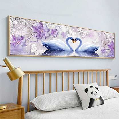 Swan Love - Full Round Drill Diamond Painting 80*30CM