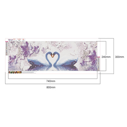 Swan Love - Full Round Drill Diamond Painting 80*30CM