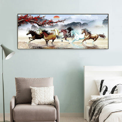 Horses - Full Round Drill Diamond Painting 100*50CM