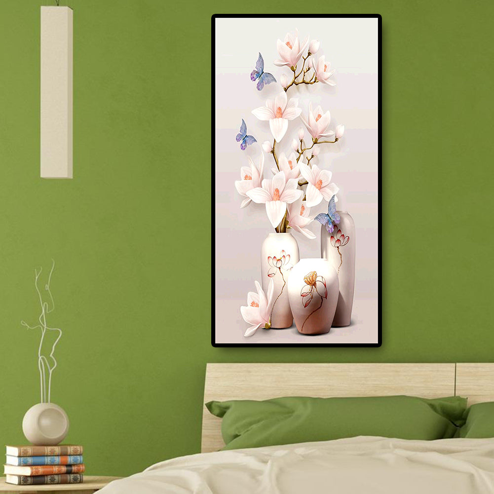 Vase Mangnolia - Full Round Drill Diamond Painting 45*85CM
