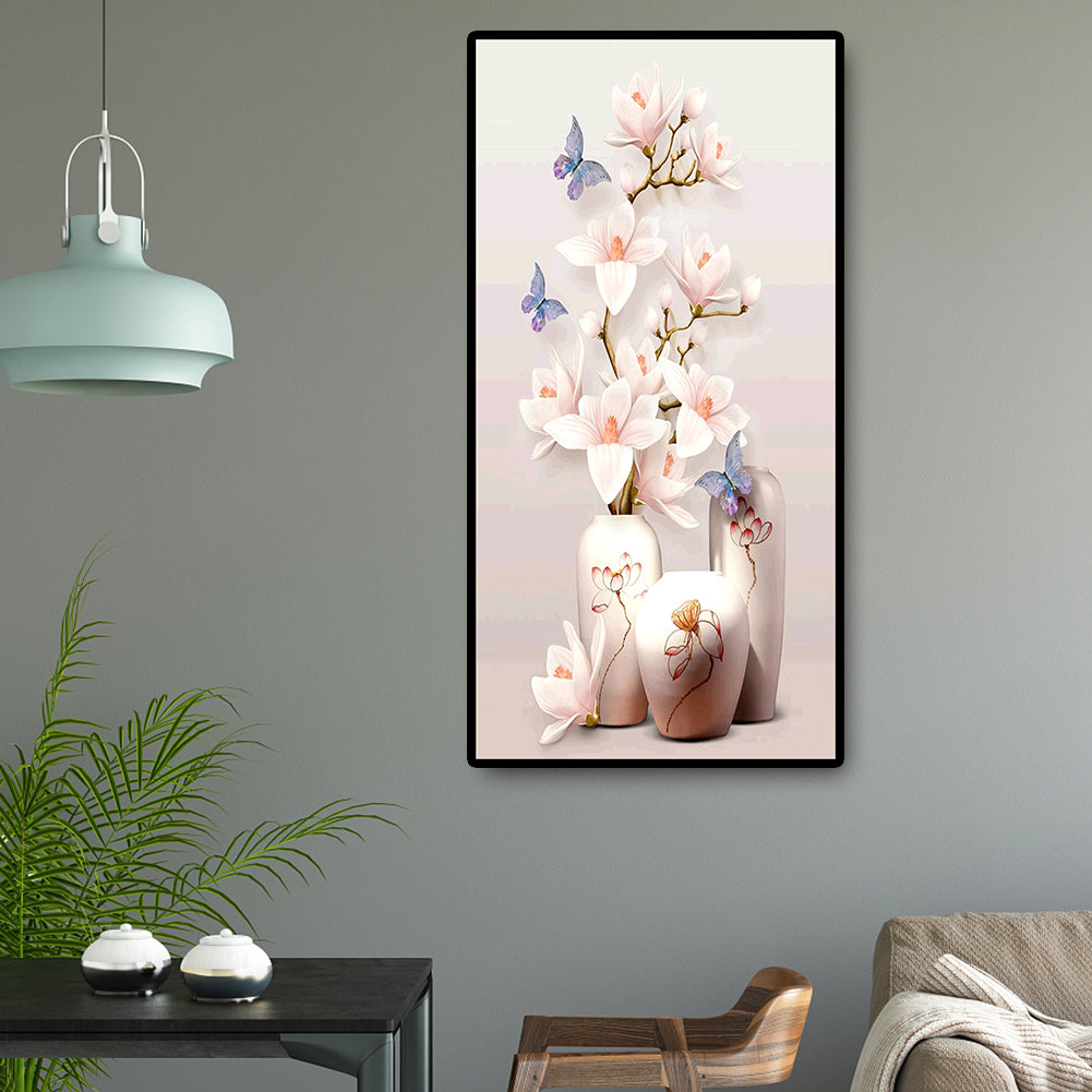 Vase Mangnolia - Full Round Drill Diamond Painting 45*85CM