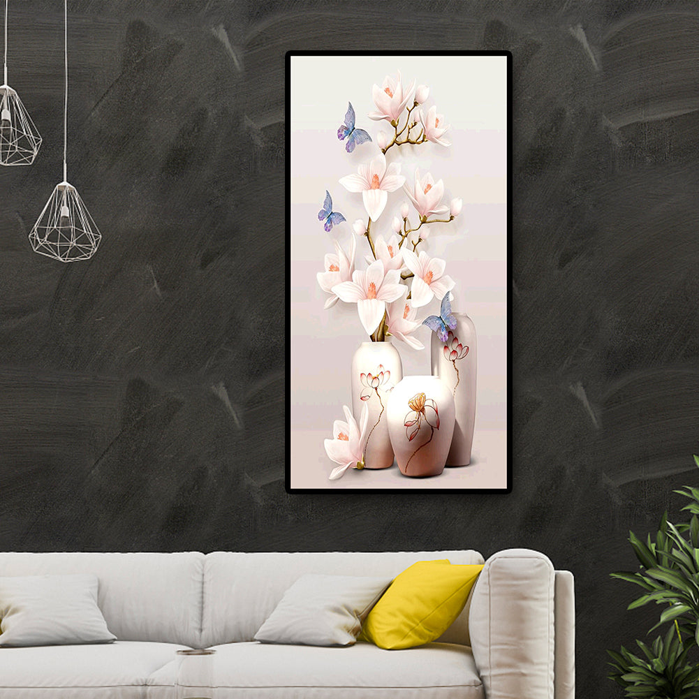Vase Mangnolia - Full Round Drill Diamond Painting 45*85CM
