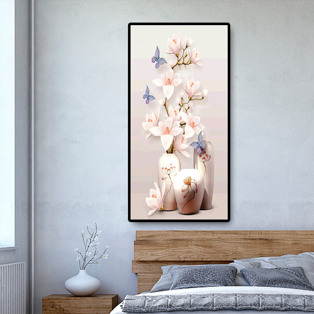 Vase Mangnolia - Full Round Drill Diamond Painting 45*85CM