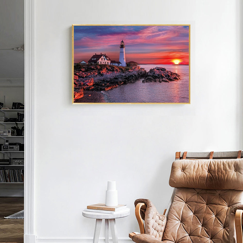 Lighthouse - Full Square Drill Diamond Painting 50*40CM