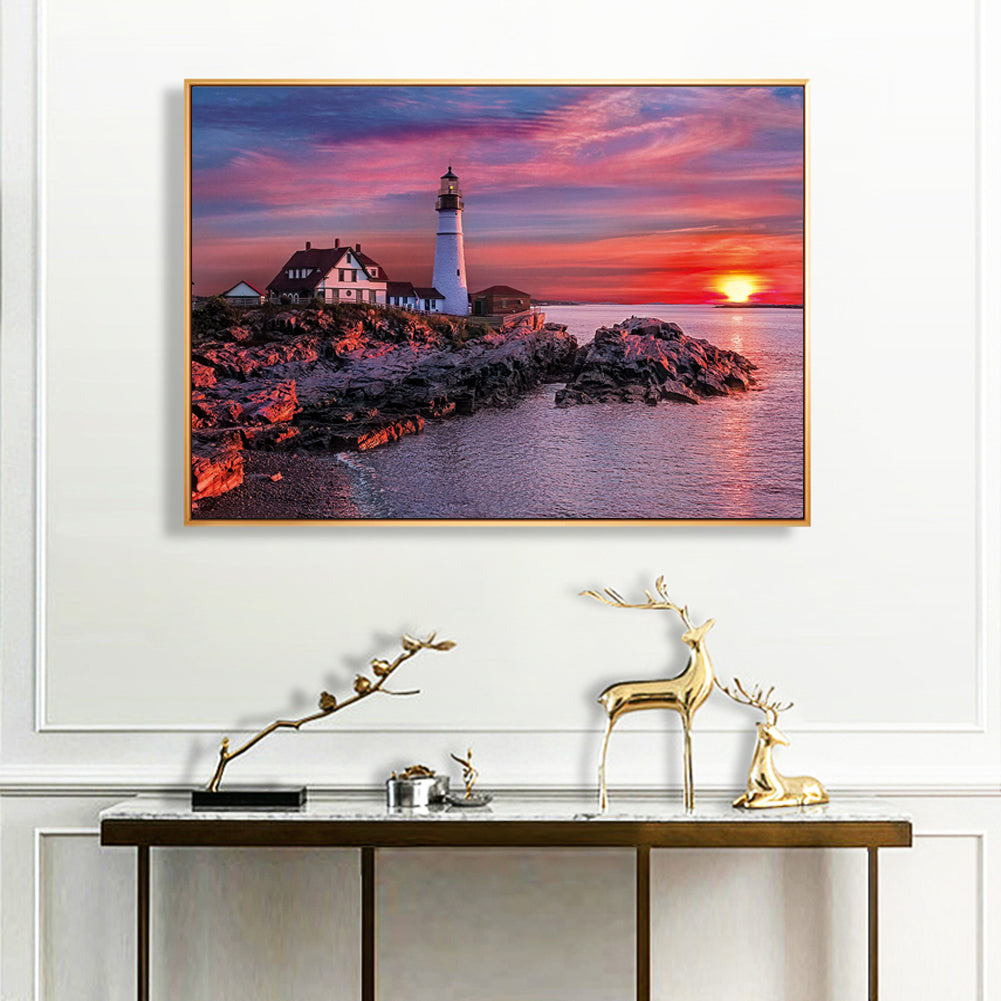 Lighthouse - Full Square Drill Diamond Painting 50*40CM