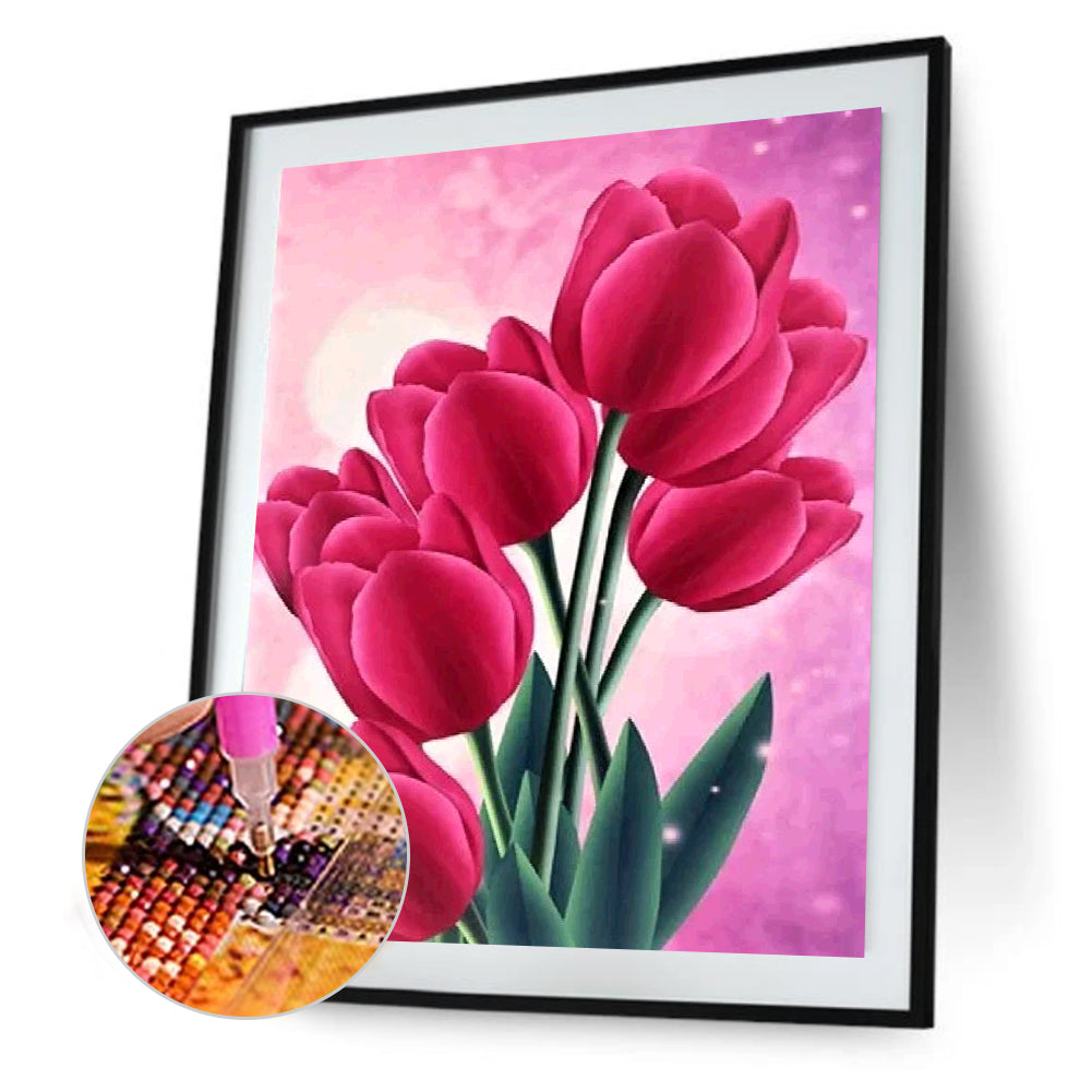 Flowers - Full Round Drill Diamond Painting 30*40CM