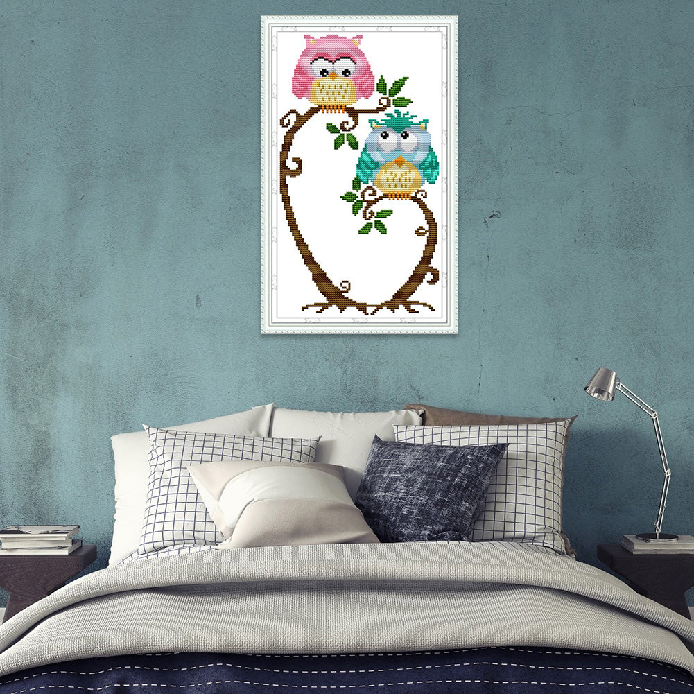 Night Bird - 14CT Stamped Cross Stitch 19*33CM