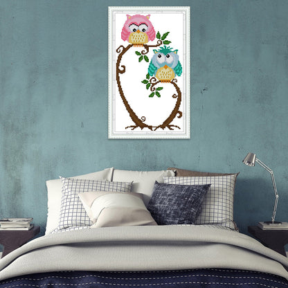 Night Bird - 14CT Stamped Cross Stitch 19*33CM