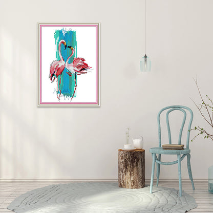 Pink Bird - 14CT Stamped Cross Stitch 25*33CM