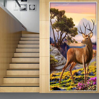 Deer - Full Round Drill Diamond Painting 45*85CM