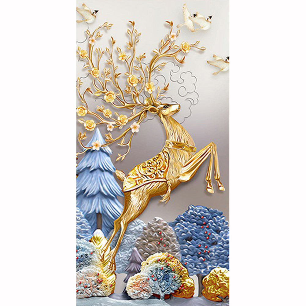 Deer - Full Round Drill Diamond Painting 45*85CM