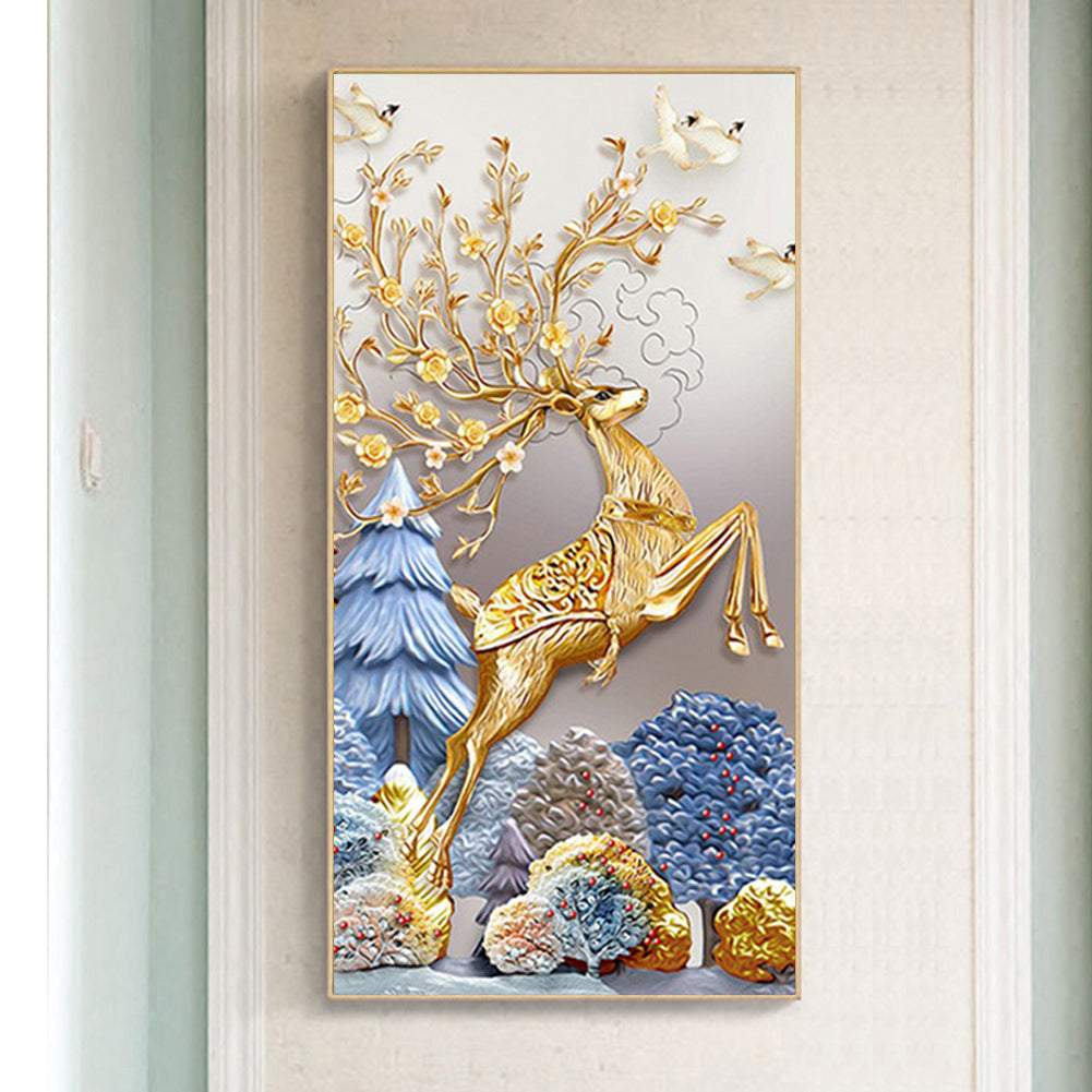 Deer - Full Round Drill Diamond Painting 45*85CM