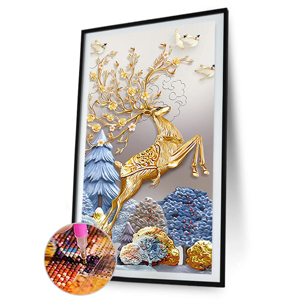 Deer - Full Round Drill Diamond Painting 45*85CM