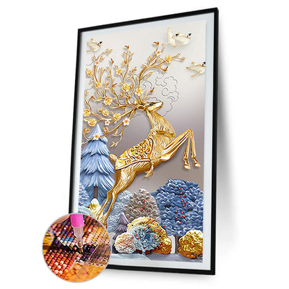 Deer - Full Round Drill Diamond Painting 45*85CM