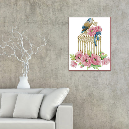 Birdcage - 14CT Stamped Cross Stitch 32*40CM