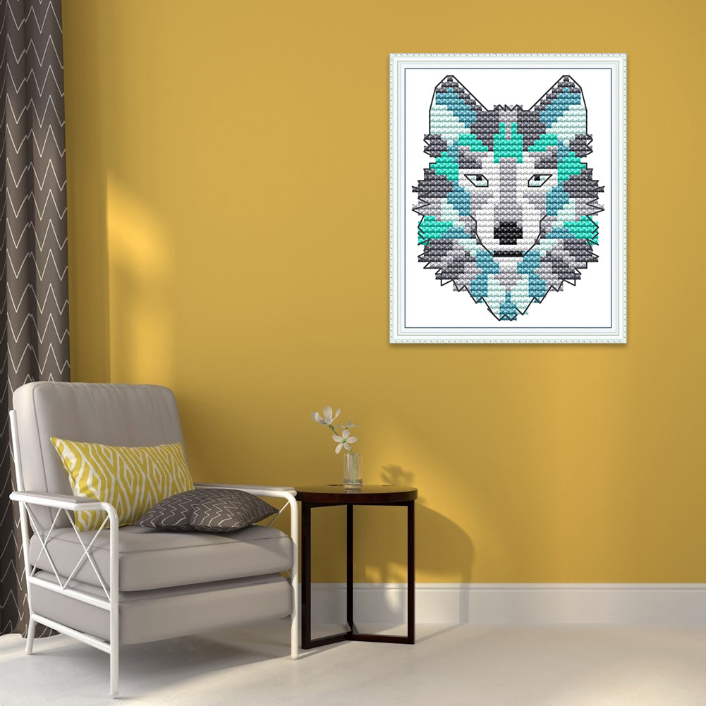 Wolf - 14CT Stamped Cross Stitch 	9*13CM