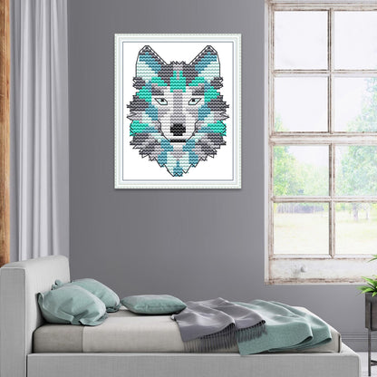 Wolf - 14CT Stamped Cross Stitch 	9*13CM