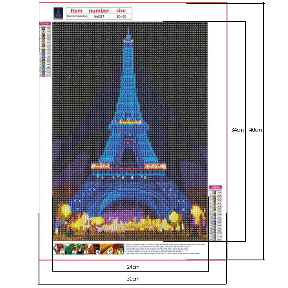 Eiffel Tower - Full Round Drill Diamond Painting 30*40CM