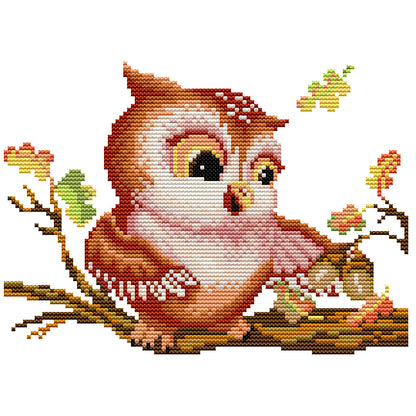 Owl - 14CT Stamped Cross Stitch 27*19CM