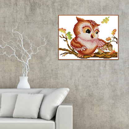 Owl - 14CT Stamped Cross Stitch 27*19CM