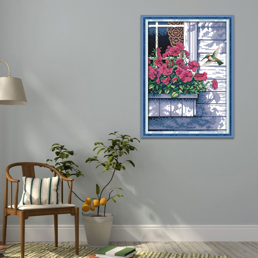 Hummer - 14CT Stamped Cross Stitch 21*30CM
