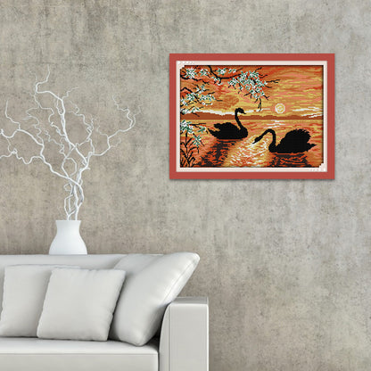 Swan Lake - 14CT Stamped Cross Stitch 36*27CM