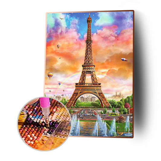 Eiffel Tower - Full Round Drill Diamond Painting 30*40CM