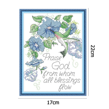 Praise God - 14CT Stamped Cross Stitch 22*17CM
