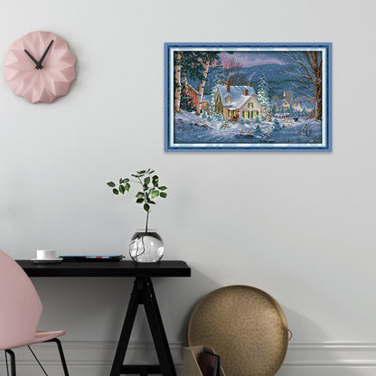 Snow Night - 14CT Stamped Cross Stitch 55*37CM