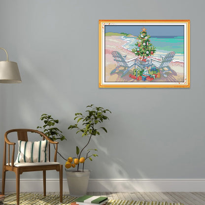 Christmas Tree - 14CT Stamped Cross Stitch 30*21CM