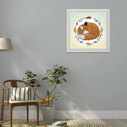 Fox - 14CT Stamped Cross Stitch 18*18CM