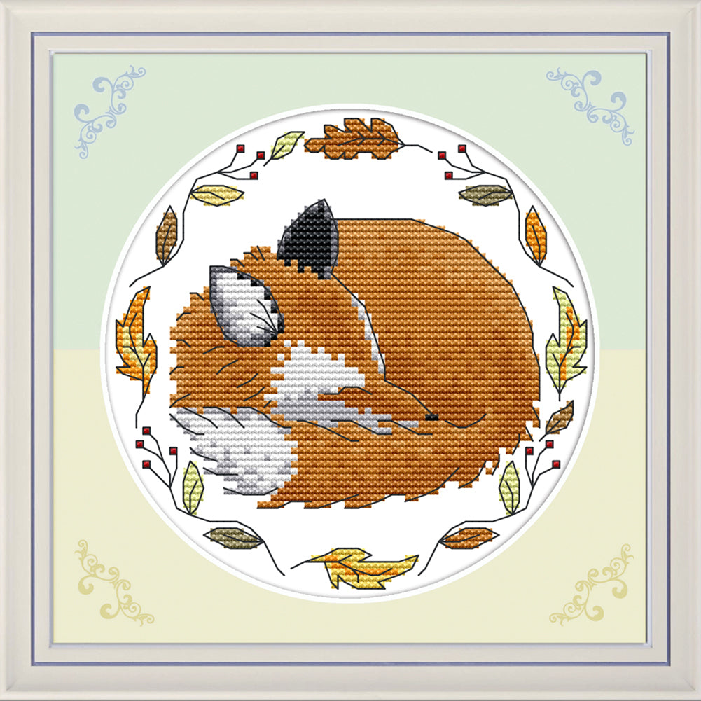 Fox - 14CT Stamped Cross Stitch 18*18CM