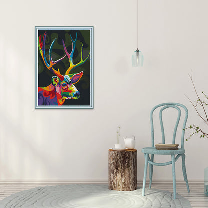 Colorful Deer - 14CT Stamped Cross Stitch 39*52CM