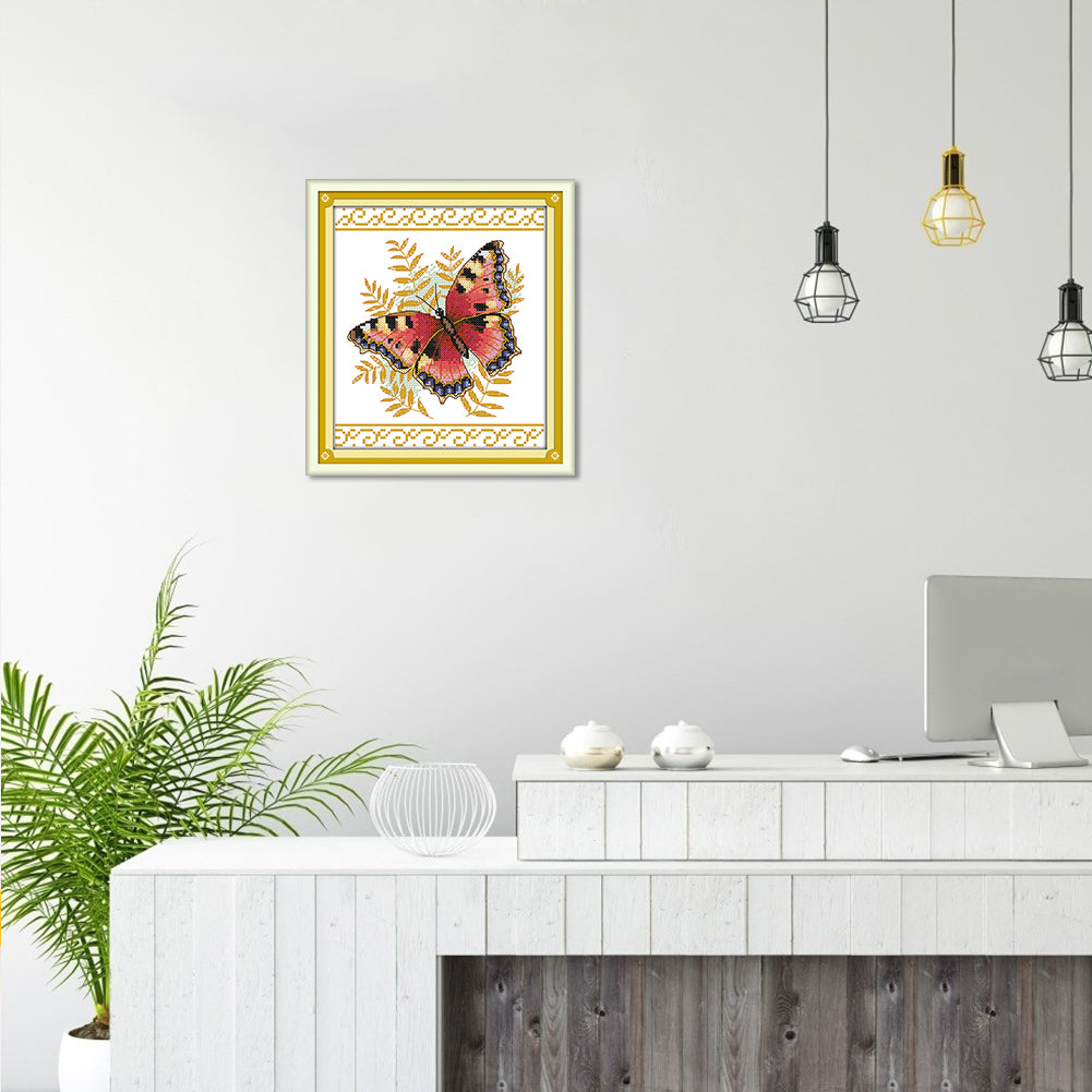 Butterfly - 14CT Stamped Cross Stitch 22*20CM