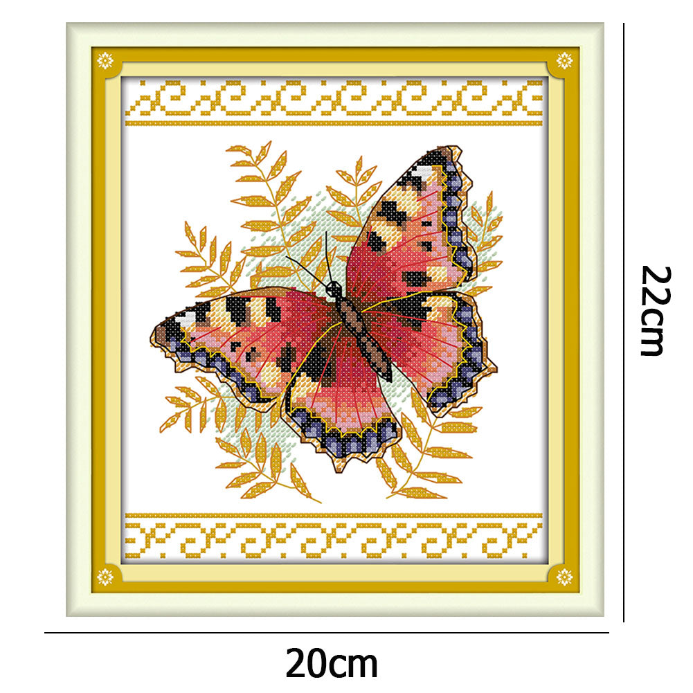 Butterfly - 14CT Stamped Cross Stitch 22*20CM