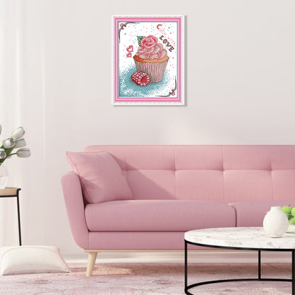 Cake- 14CT Stamped Cross Stitch 22*19CM