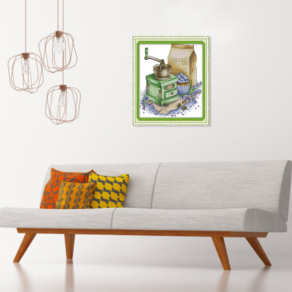Coffee- 14CT Stamped Cross Stitch 27*22CM