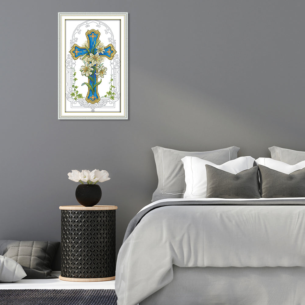 Lily - 14CT Stamped Cross Stitch 33*20CM