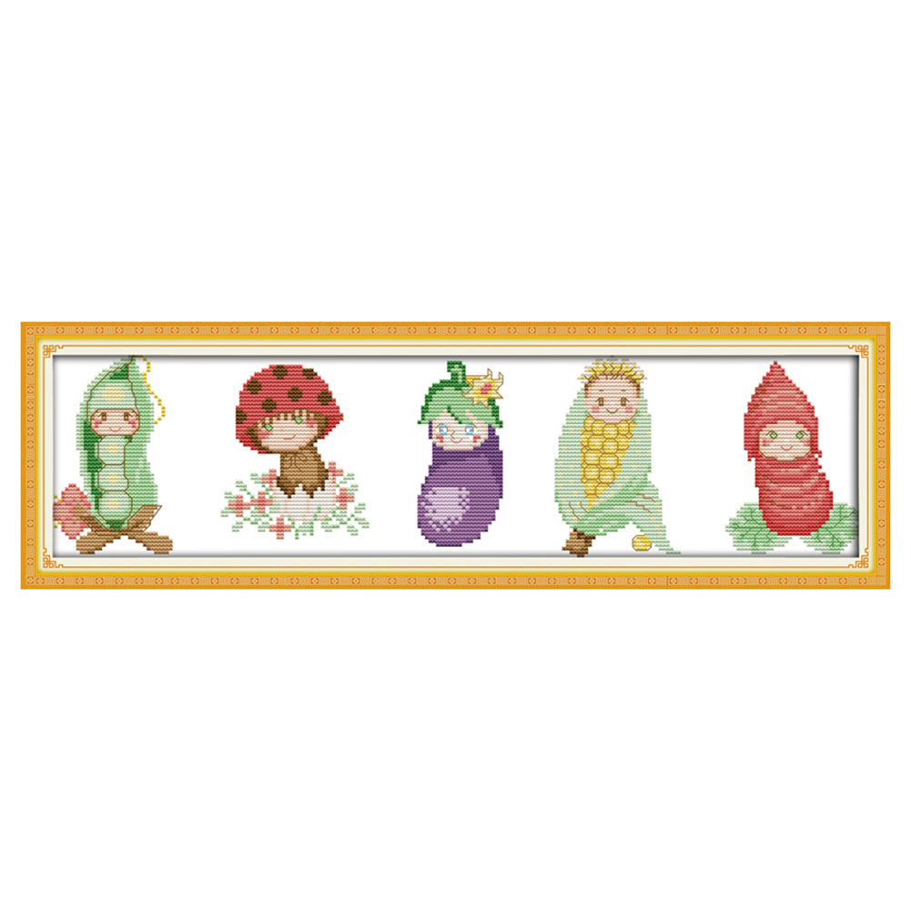 Vegetables - 14CT Stamped Cross Stitch 48*15CM