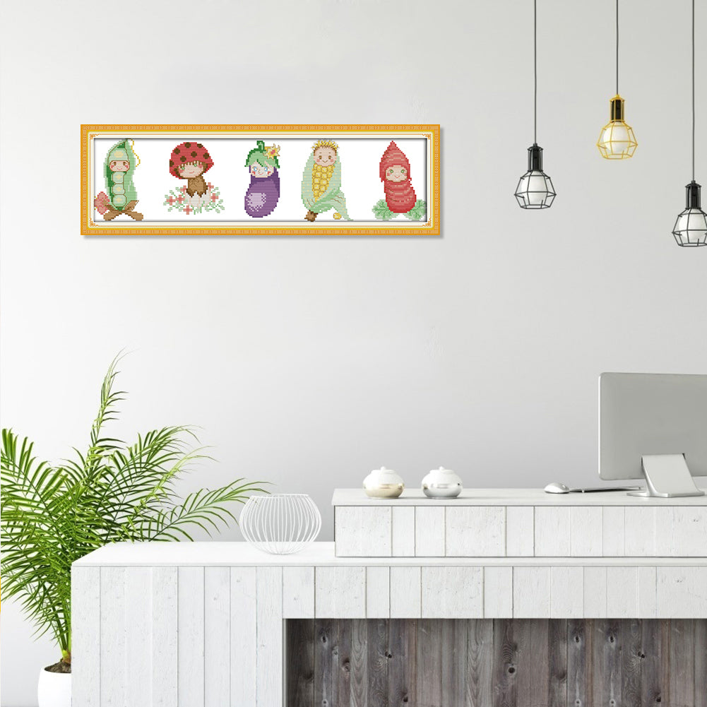 Vegetables - 14CT Stamped Cross Stitch 48*15CM