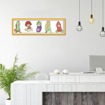 Vegetables - 14CT Stamped Cross Stitch 48*15CM