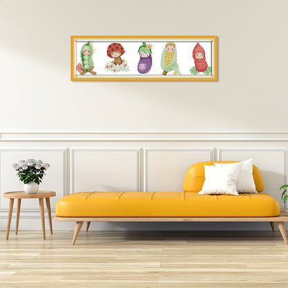 Vegetables - 14CT Stamped Cross Stitch 48*15CM