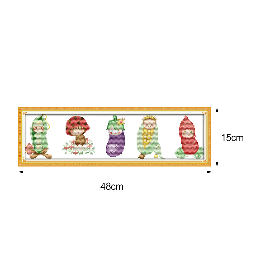 Vegetables - 14CT Stamped Cross Stitch 48*15CM