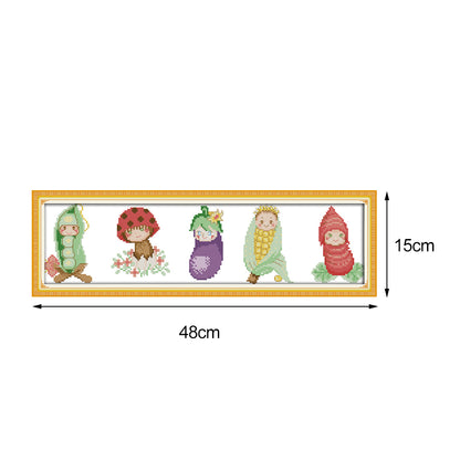 Vegetables - 14CT Stamped Cross Stitch 48*15CM