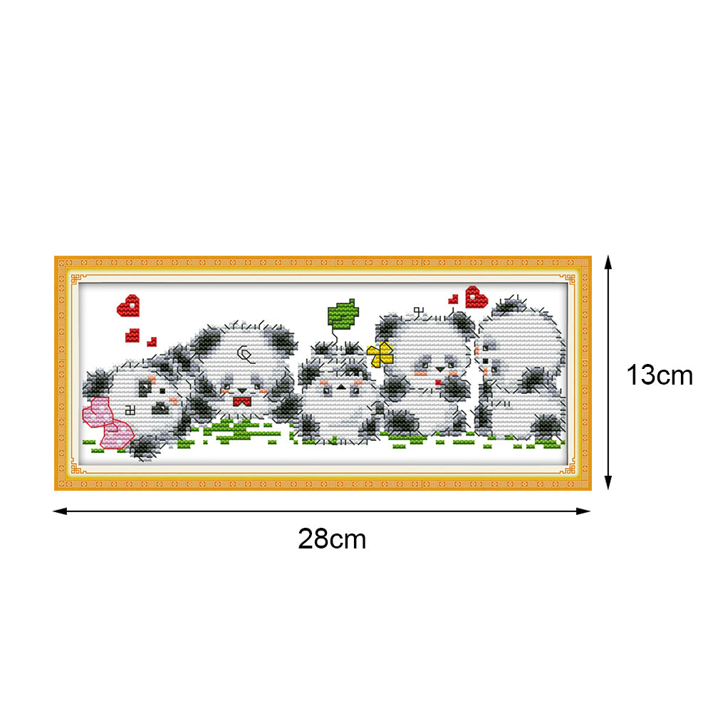 Panda - 14CT Stamped Cross Stitch 28*13CM