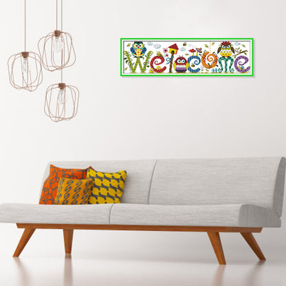 Welcome Board - 14CT Stamped Cross Stitch 58*17CM