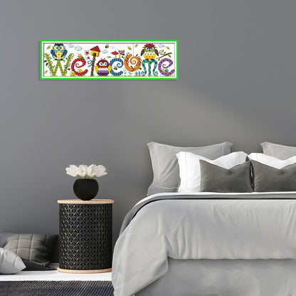 Welcome Board - 14CT Stamped Cross Stitch 58*17CM