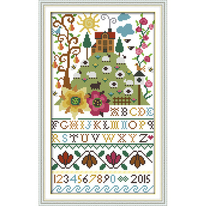 Alphabet- 14CT Stamped Cross Stitch 35*21CM